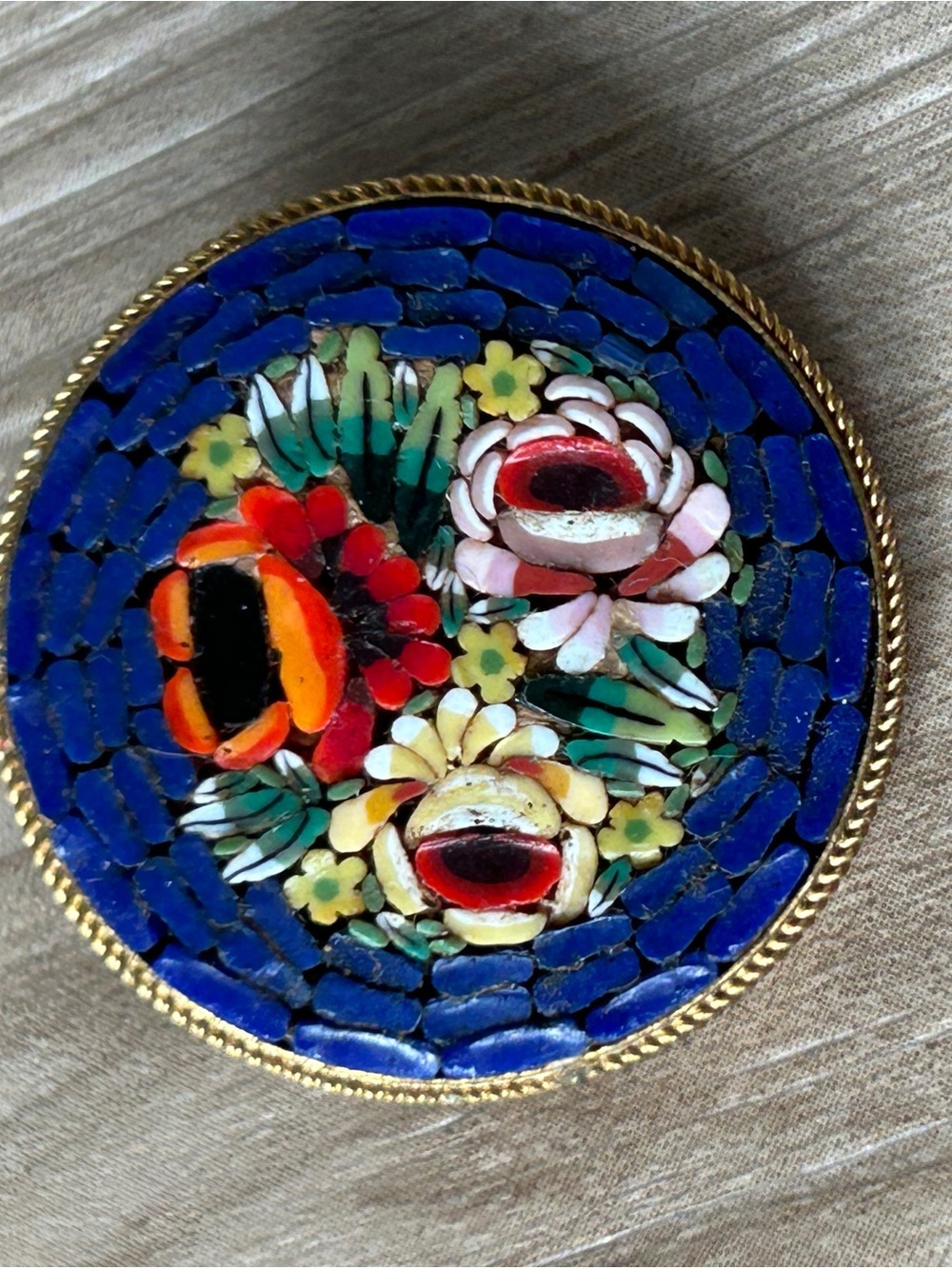 Vintage Italian Micro Mosaic brooch